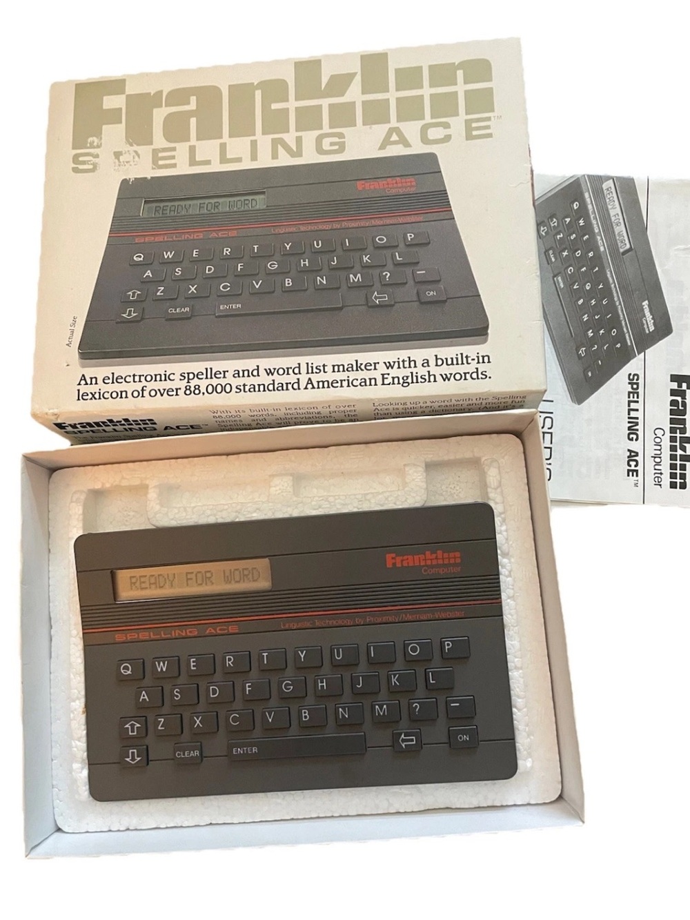 VINTAGE Franklin Computer Spelling Ace Model SA-98 English Spell Checker  WORKS!
